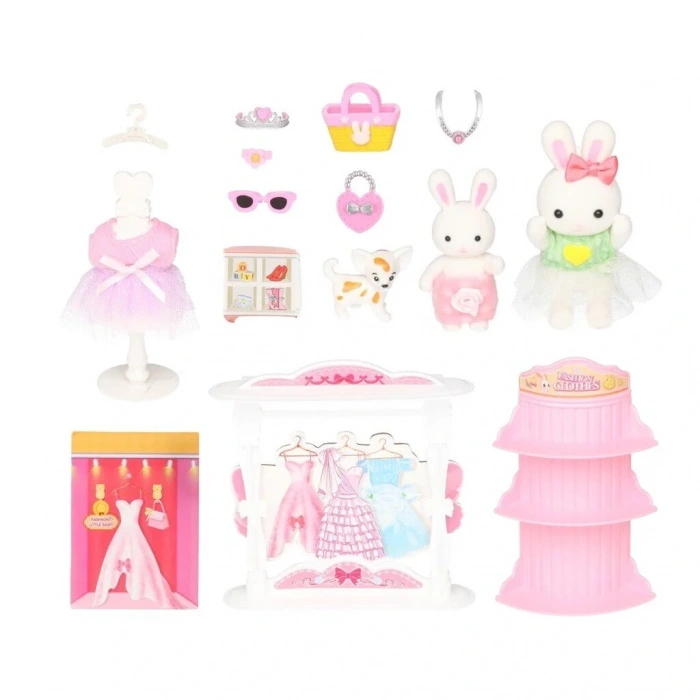 MEGA 010101BIG06631 BAY DREAMY MİNİ TAVŞAN- MODA DÜKKANI OYUN SETİ