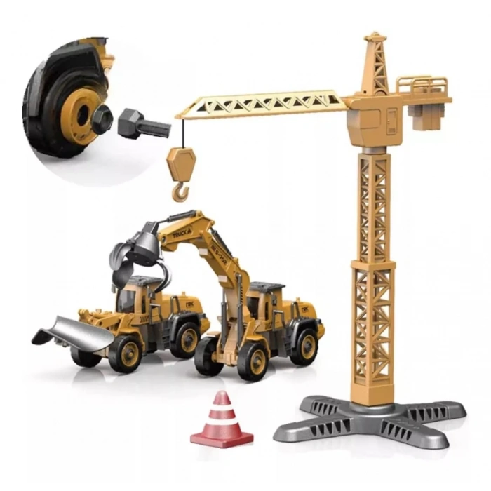 MEGA 010101BIGW9101H VİNÇ SİLİNDİR KEPÇE İNŞAAT SETİ