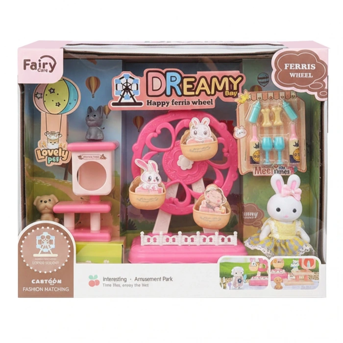 MEGA 150092BIG6657 BAY DREAMY MİNİ TAVŞAN- DÖNME DOLAP EĞLENCE PARKI