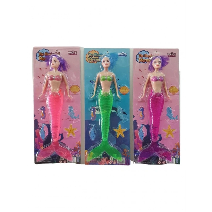 METAŞ MT-504 IŞIKLI DENİZ KIZI BEBEK 35 CM KARTELA (96)