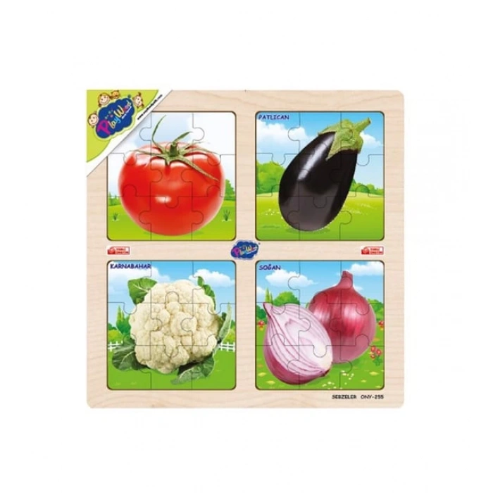 ONYIL ONY-253/254/255/256 AHŞAP EĞİTİCİ 4LÜ PUZZLE TAŞITLAR/MEYVELER/SEBZELER/SEVİMLİ HAYVANLAR