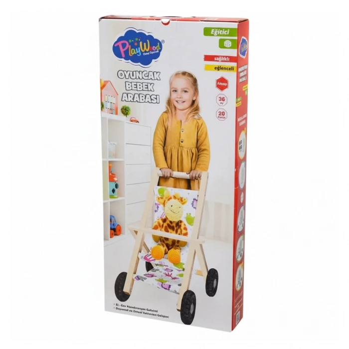 ONYIL ONY-386 KUTUDA AHŞAP OYUNCAK BEBEK ARABASI