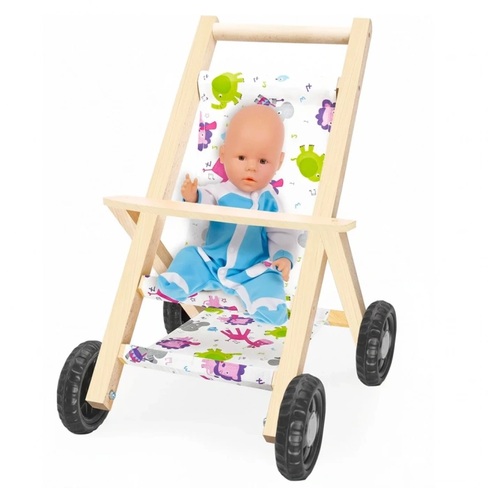 ONYIL ONY-386 KUTUDA AHŞAP OYUNCAK BEBEK ARABASI