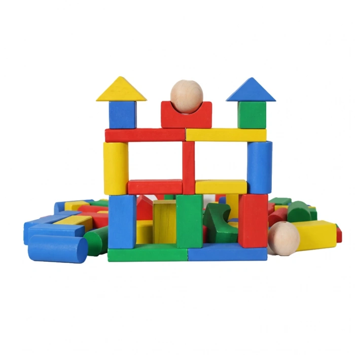 ONYIL ONY-400 KUTUDA AHŞAP 60 PARÇA RENKLİ BLOKLAR