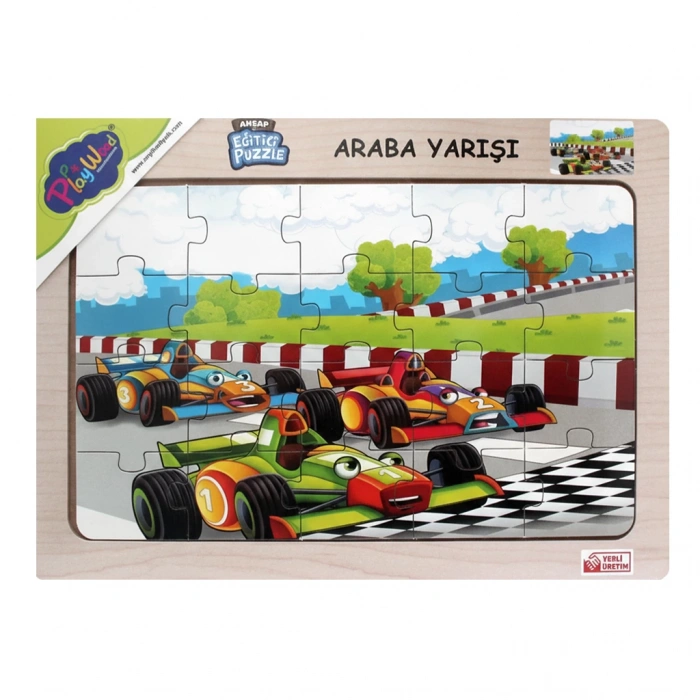 ONYIL -ONY-93/94/95/96 AHŞAP EĞİTİCİ PUZZLE / ARABA YARIŞI