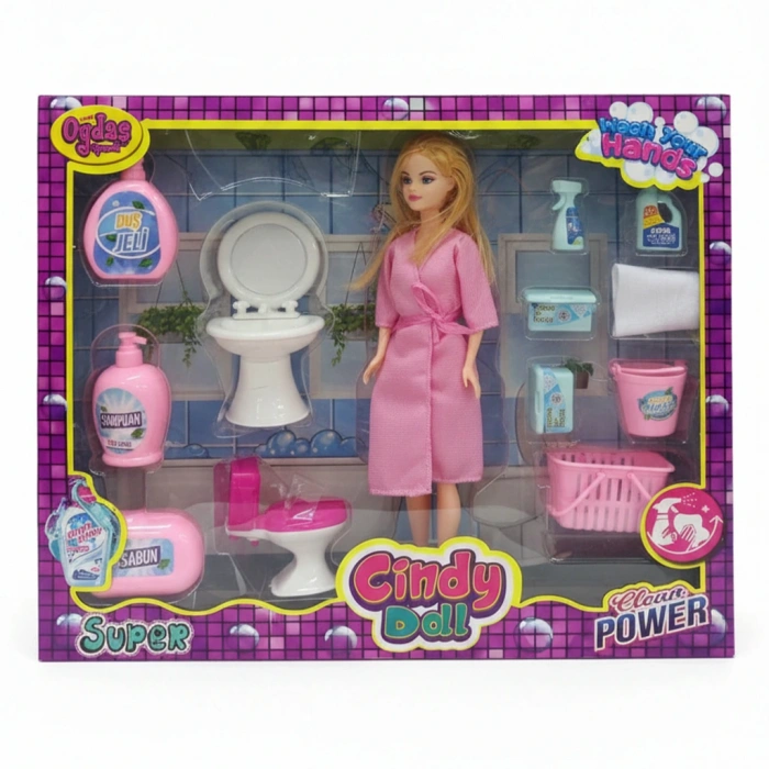 OYDAŞ 02452 CİNDY DOLL LAVABO VE TEMİZLİK SETLİ BEBEK (12)