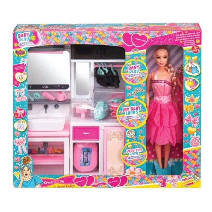 OYDAŞ OYD-02391 KUTUDA 2 Lİ LAVABO ÜTÜ MASASI BEBEKLİ (18)