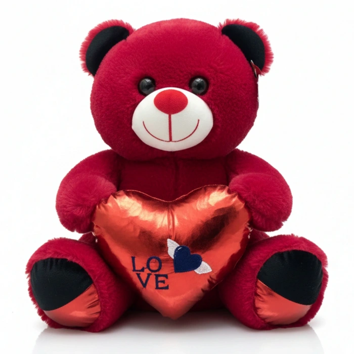 POLLY TOYS POL-1048 KIRMIZI PARLAK SERİ AYICIK 45 CM