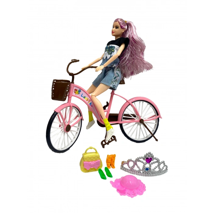 PRESTİJ LC008-72 KUTULU BİSİKLETLİ BARBİ BEBEK SETİ (24)