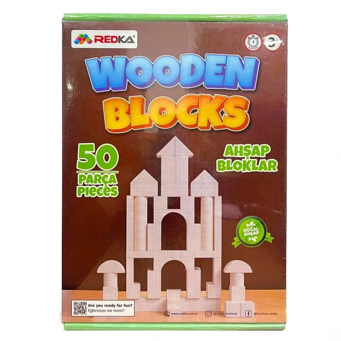 REDKA RD5670 AHŞAP BOKLAR 50 PARÇA (DOĞAL RENK)