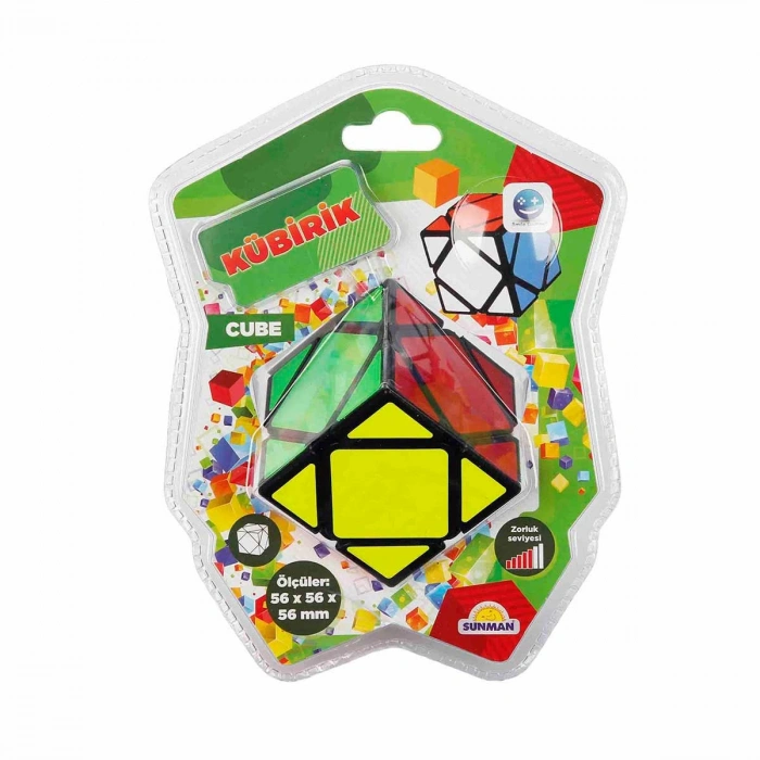SUNMAN S00000325 SUN-QYI-SML-OYUN SABIR KÜPÜ KARE CUBE SKEWB 5,6CM.