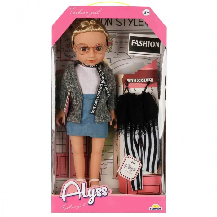 SUNMAN S00004286 SUN-RST-SIS-BEBEK ALYSS GÜNLÜK KIYAFETLİ MODA BEBEKLERİ