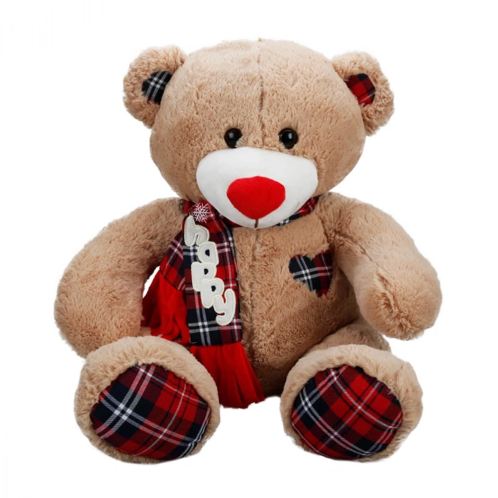 SUNMAN S00008370 PELUŞ 60 CM AYI OTURAN HAPPY EKOSE ATKILI