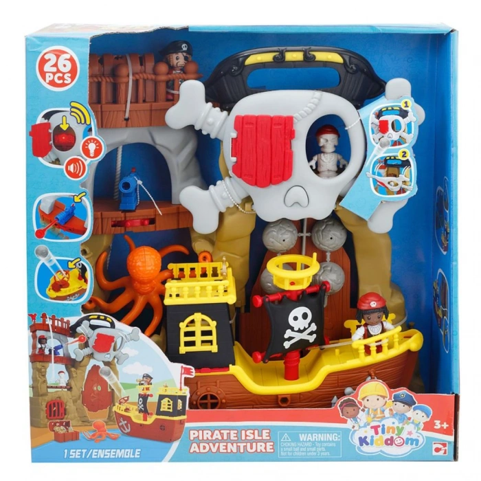 SUNMAN S00033231 SUN-CPM-OYUN SET TINY KIDDOM KORSAN ADASI MACERASI 26PRÇ.SES/IŞIK