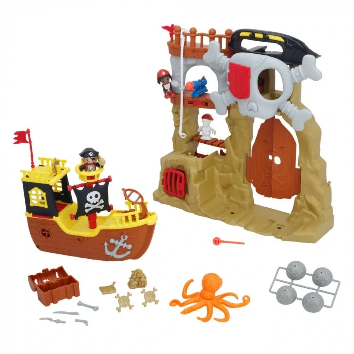 SUNMAN S00033231 SUN-CPM-OYUN SET TINY KIDDOM KORSAN ADASI MACERASI 26PRÇ.SES/IŞIK