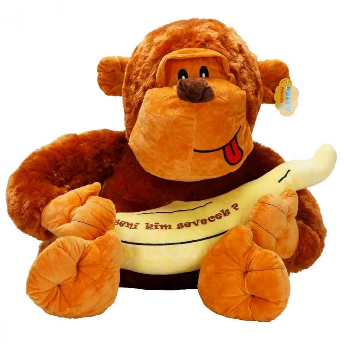 SUNMAN S01001518 SUN-JNH-PFF-SK.PELUŞ GORİL OTURAN MUZLU 50CM.2R.