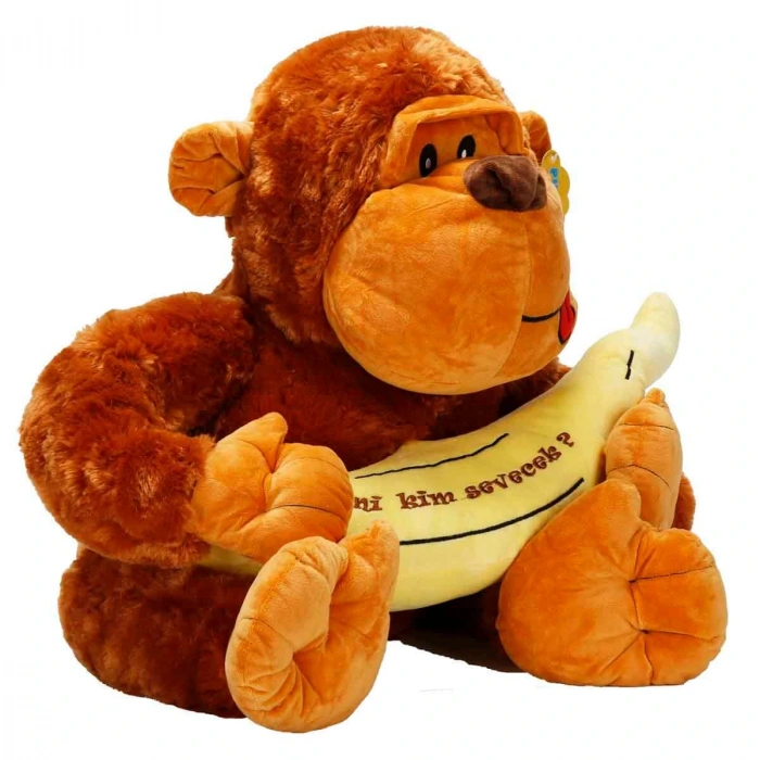 SUNMAN S01001518 SUN-JNH-PFF-SK.PELUŞ GORİL OTURAN MUZLU 50CM.2R.