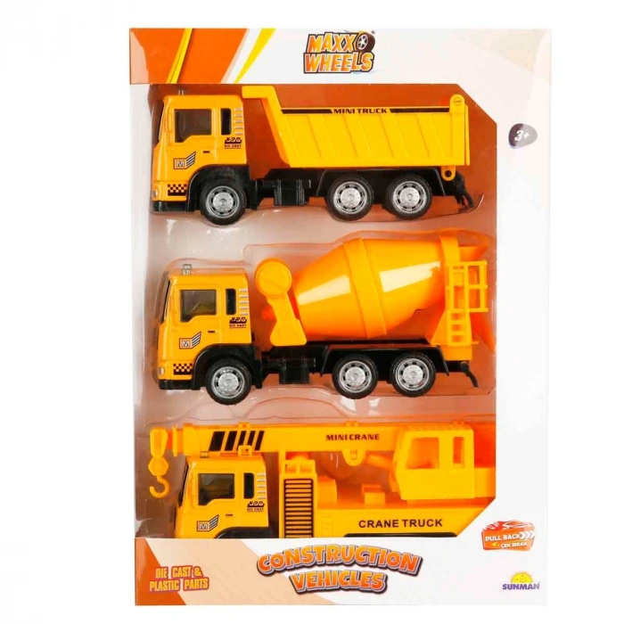 SUNMAN S01002375 DC. 1/55 İNŞAAT ARAÇLARI KAMYON MİKSER VİNÇ 3LÜ