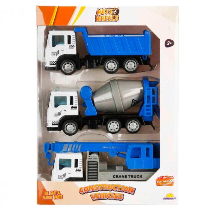 SUNMAN S01002375 DC. 1/55 İNŞAAT ARAÇLARI KAMYON MİKSER VİNÇ 3LÜ