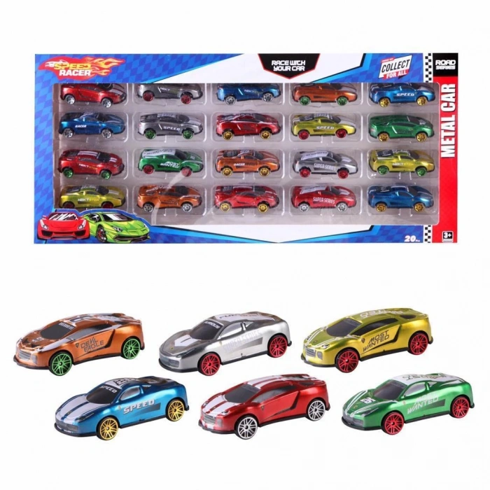 TOYSAN 20Lİ SPEED RACER METAL ARABA TOY-35