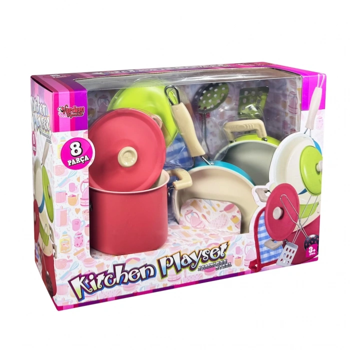 VARDEM ATF-1818-7A 8 PARCA PEMBE EMAYE TENCERE (18)