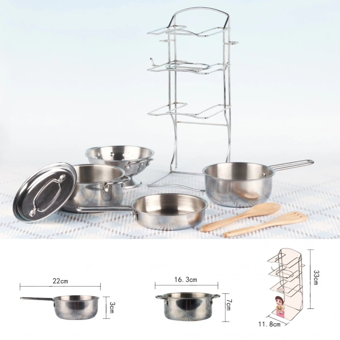 VARDEM ATF-683E 8 PARÇA RAFLI ÇELİK TENCERE TAVA SETİ