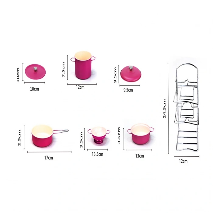 VARDEM ATF-683G-6 7 PARÇA ÇELİK RAFLI PEMBE EMAYE (18)