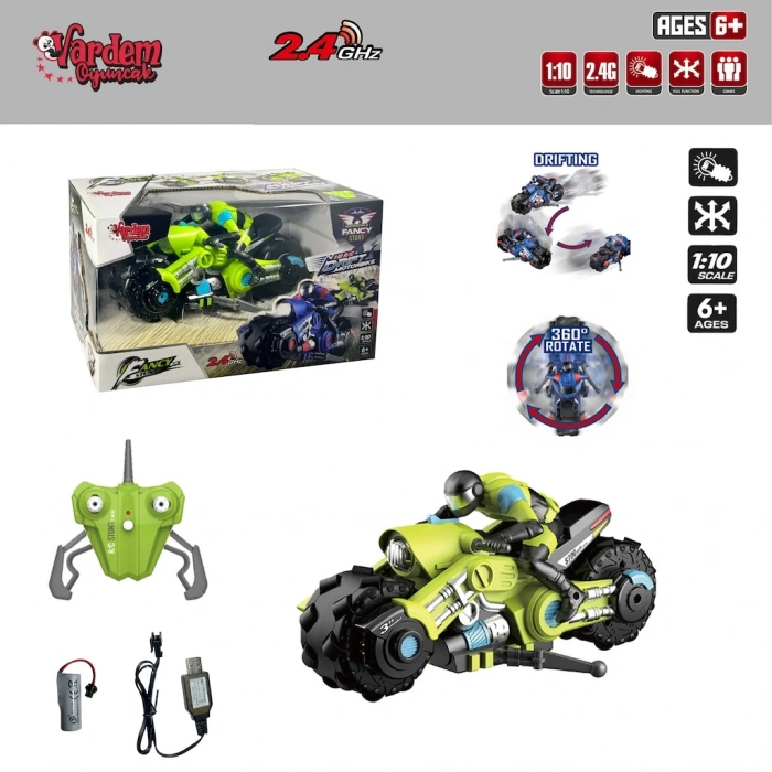 VARDEM HB-MK10A01-02 U/K F/F 2.4G ŞARJLI 1:10 MOTORSİKLET (12)