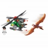 SUNMAN S00003224 SUN-RST-BLX-DINOSAUR SET KANATLI DİNOZORLAR VE HELİKOPTER 1FGR.225PRÇ