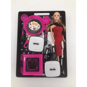 KEMBAY KMB-149 TEPSİLİ BEBBEKLİ MUTFAK SETİ