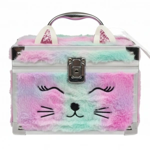 MEGA 150092AST25301 MOR KEDİLİ PELUŞ MAKYAJ ÇANTASI