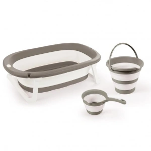 DOLU 7273 KATLANABİLİR 3LÜ BEBEK BANYO SETİ STONE GRİ