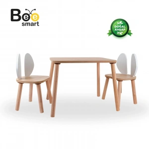 BEE SMART MS-80  BEE SMART SAFİR MEŞE BEYAZ NATUREL 2 SANDALYE SET
