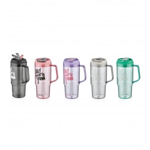 CEREN SHT-ST-7129 SHOTAY ŞEFFAF KULPLU TRITAN MUG 950 ML. (5 ASS.)