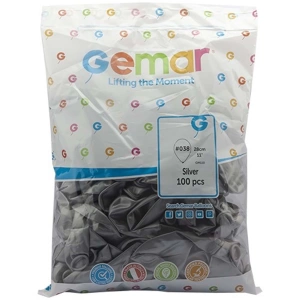 GEMAR GM-110-38 METALİK BALON GÜMÜŞ RENK (50)
