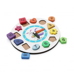 HAMAHA HMH-253 AHŞAP TAVŞAN GEOMETRİK BULTAK RENKLİ SAAT