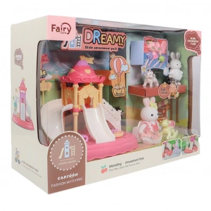 MEGA 150092BIG06656 BAY DREAMY MİNİ TAVŞAN- KAYDIRAKLI EĞLENCE PARKI