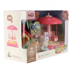 MEGA 150092BIG06660 BAY DREAMY MİNİ TAVŞAN- DÖNER SALINCAK EĞLENCE PAR