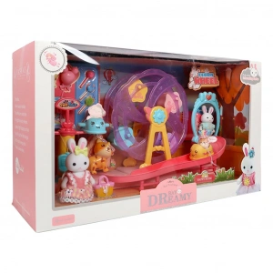 MEGA 150092BIG06684 BAY DREAMY MİNİ TAVŞAN- EĞLENCELİ DÖNME TEKERLEK S