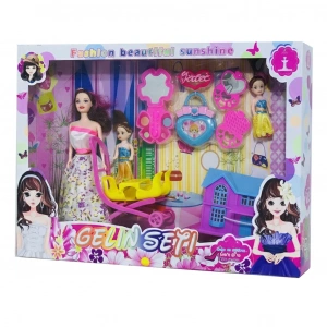 METAŞ 201B MAKYAJ MASALI PUSETLİ BEBEK SETİ 50*36*7 CM