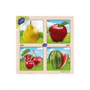 ONYIL ONY-253/254/255/256 AHŞAP EĞİTİCİ 4LÜ PUZZLE TAŞITLAR/MEYVELER/SEBZELER/SEVİMLİ HAYVANLAR