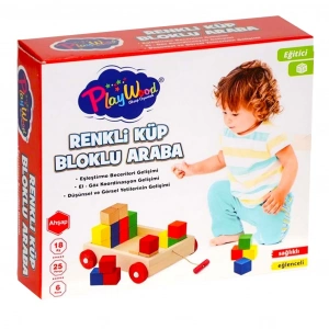 ONYIL ONY-312 AHŞAP RENKLİ KÜP BLOKLU ARABA 25 PRÇ