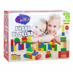 ONYIL ONY-400 KUTUDA AHŞAP 60 PARÇA RENKLİ BLOKLAR