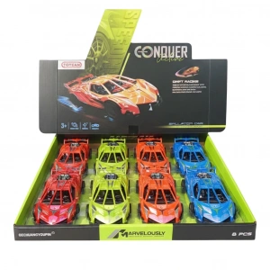 TOYSAN HY-689 DRIFT YAPAN SPOR ARABA DÖRT RENK 8Lİ DİSPLAY KUTU (96)