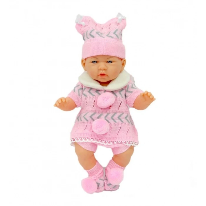 GALTOYS GLT1127-A AZRA NEWBORN PEMBE-Rİ TRİKO ELBİSELİ BEBEK (6)