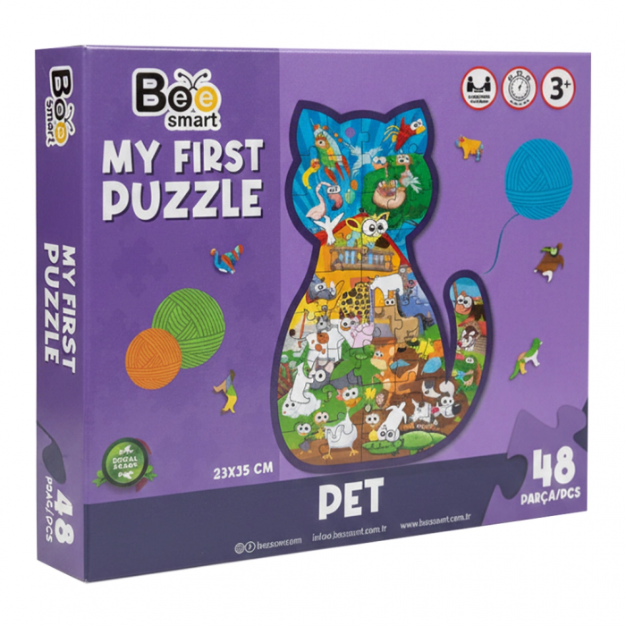 BEE SMART BS5784 AHŞAP PUZZLE EVCİL HAYVANLAR (24)