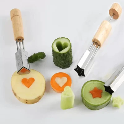 2 Adet Ahşap Saplı Yıldız Ve Kalp Şekil Çıkarıcı