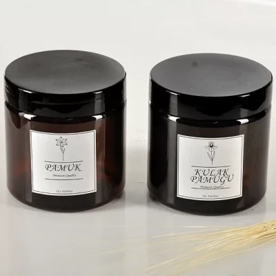 2 Li Amber Kulak Pamuğu Ve Pamuk Kavanozu Mika