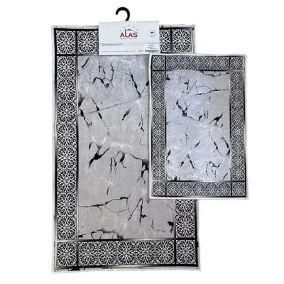 2 Li Banyo Paspası Kaymaz Klozet Takımı Kare A