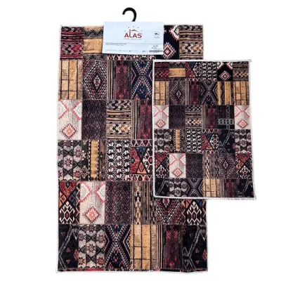 2 Li Banyo Paspası Kaymaz Klozet Takımı Kare B